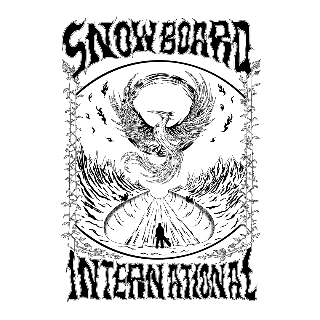 Anaïs Bertagnon SBI#2 Resilience Illustration merch black Snowboard International – Mag + tee (white) - Image 3