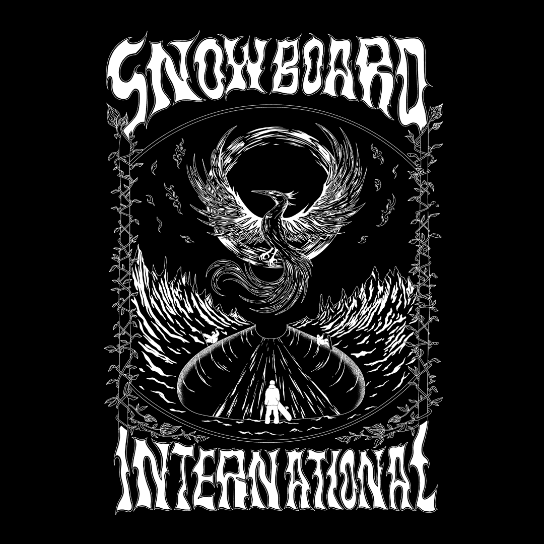 Anaïs Bertagnon SBI#2 Resilience Illustration merch white Snowboard International – Mag + tee (black) - Image 3