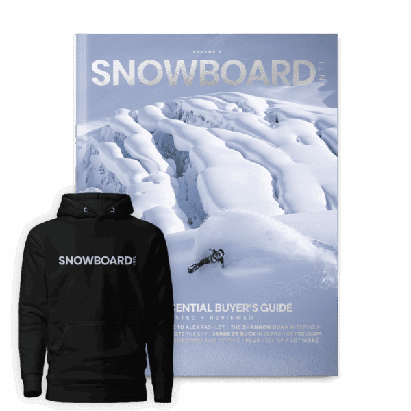 Snowboard International – Mag + embroidered hoodie (black)