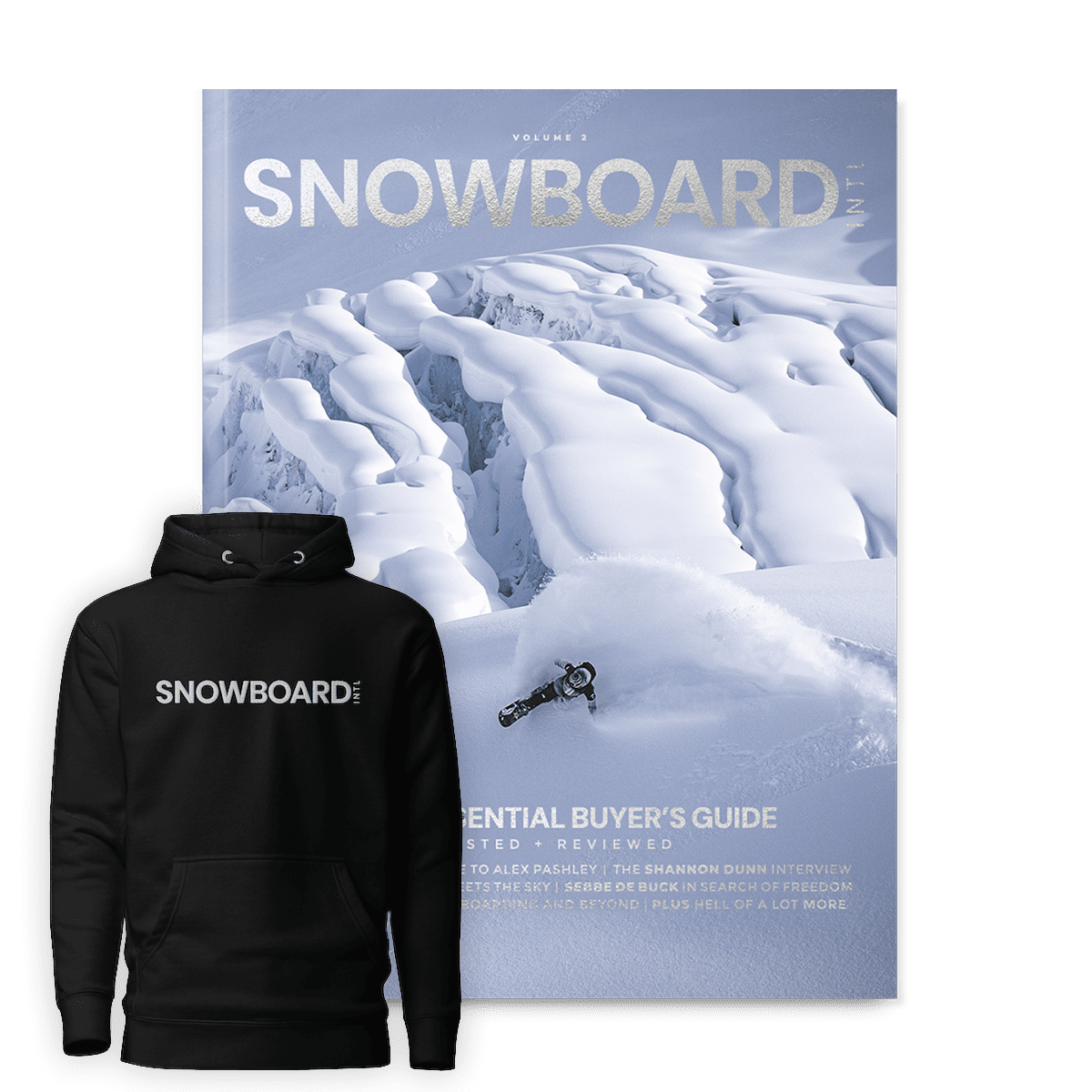 Mag and Hoodie - merch Snowboard International – Mag + embroidered hoodie (black)