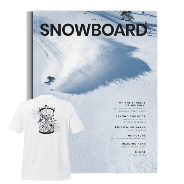 snowboard international issue1 white tee 600x600 - Snowboard International – First Issue + tee (white)